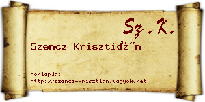 Szencz Krisztián névjegykártya