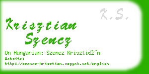 krisztian szencz business card